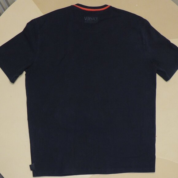 Versace Men's Black with Red Piping T-Shirt - Picture 4 of 8